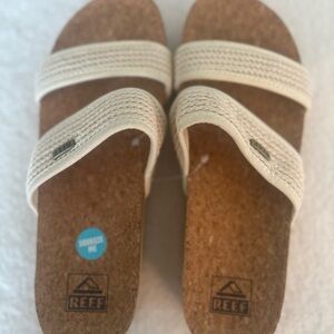 Reef Cork Sandals with Beige Straps Cushion Vista High